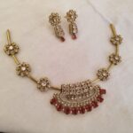 Floral Studded American Diamond Zirconia Necklace